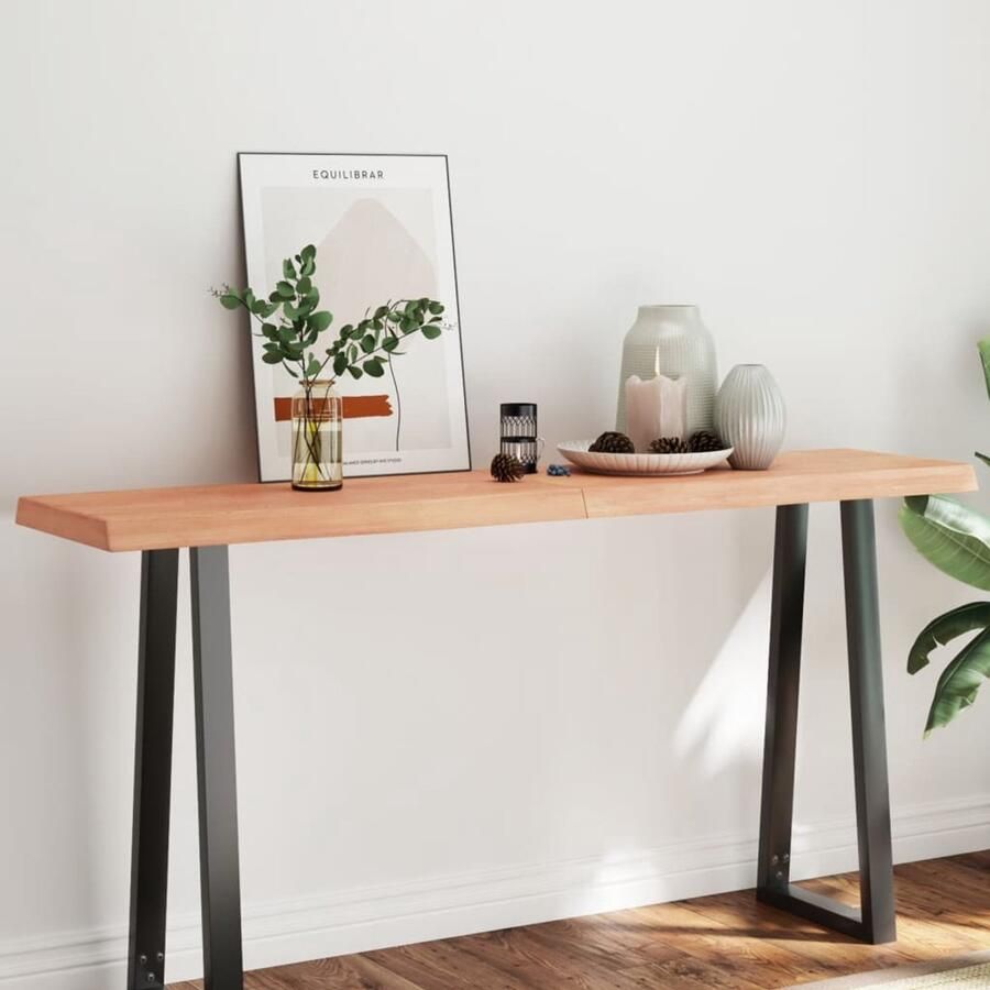 The Living Store Houten Tafelblad Eikenhout 160 x 40 x 6 cm Lichtbruin Massief DIY Tafelblad Eikenhout Houten Tafelblad Eik Hout Massief Eikenhout Vintage Tafelblad