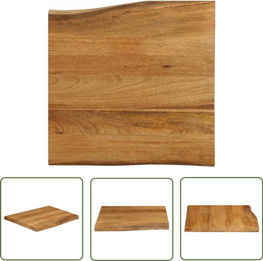 VidaXL Tafelblad met natuurlijke rand 60x60x3 8 cm massief mangohout Tafelblad Houten Tafelblad Mangohout Tafelblad Vintage Tafelblad Salontafelblad