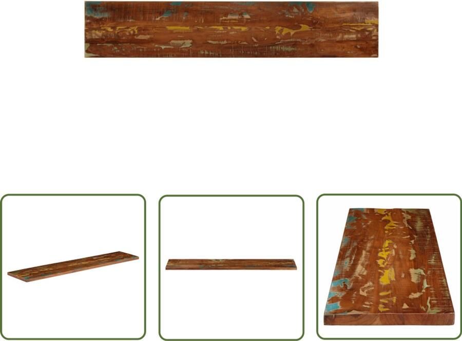 The Living Store Tafelblad rechthoekig 180x20x2 5 cm massief gerecycled hout Tafelblad Houten Tafelblad Recycled Hout Vintage Tafelblad Landelijke Stijl