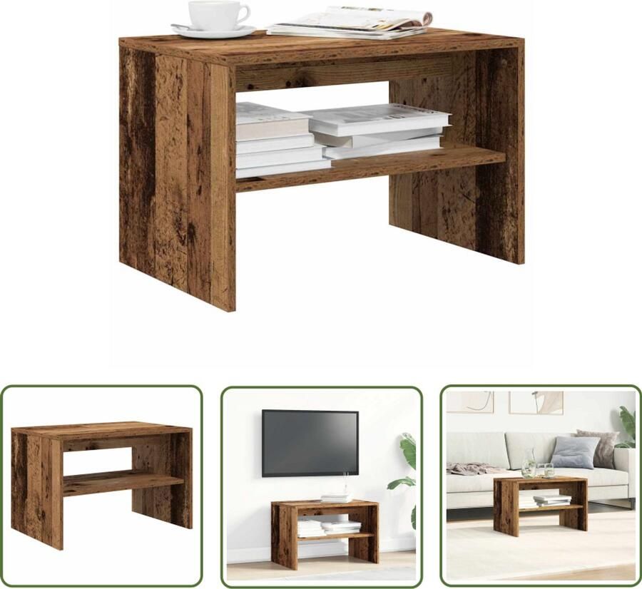 VidaXL Houten Tv-meubel 60x40x40 cm bewerkt hout oud houtkleurig Media Kast Salontafel Vintage Tv-meubel