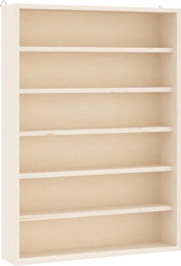VidaXL Wandkast 6 Schappen 40x8 5x55 cm Houten Vitrinekast Wandplank Opbergkast Displaykast Decoratiekast