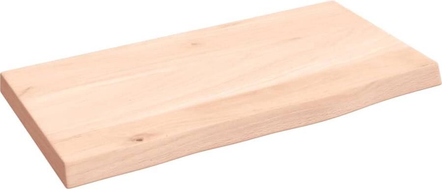 VidaXL Wandschap 40x20x2 cm onbehandeld massief eikenhout Eikenhouten Wandschap Houten Wanddecoratie Wandplankje Vintage Wandplank Rustic Wandplank