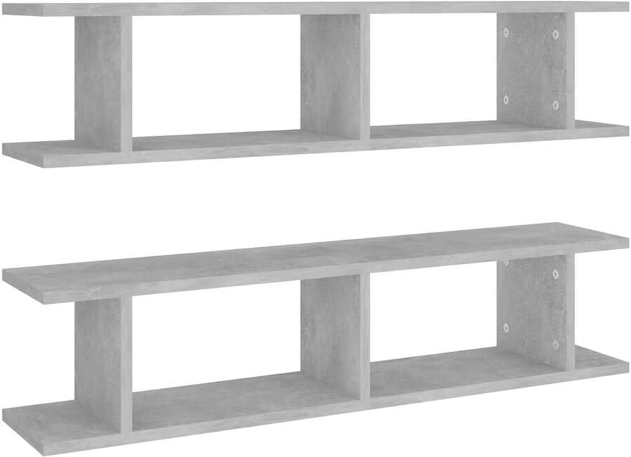 VidaXL Wandschappen 2 stuks 90x18x20 cm Betongrijs Kubus Wanden Wandplanken Decoratie Plank Beton Grijs Living Room Decor
