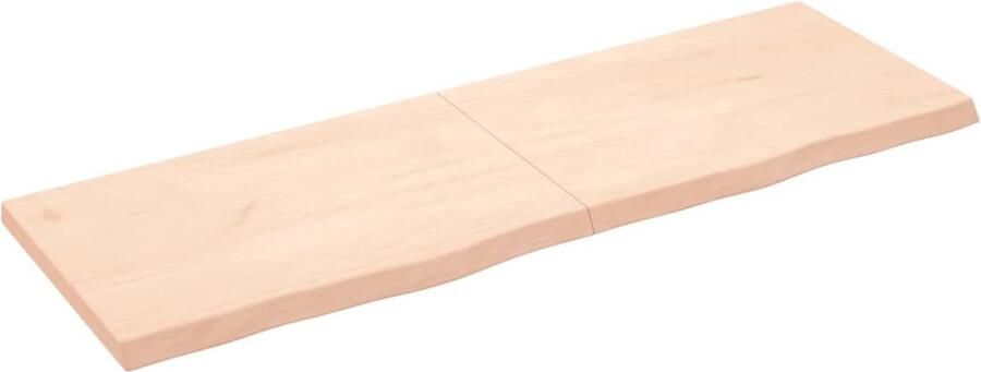 VidaXL Houten Wandplank Wandplankje Wandschap 180x60x(2-6) cm onbehandeld massief eikenhout Eikenhouten Wandplank Vintage Wandplank Landelijke Wandplank
