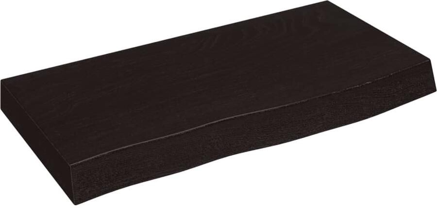 VidaXL Wandschap 60x30x(2-6)cm behandeld massief eikenhout donkerbruin Wanddecoratie Houten Wandplanken Eikenhouten Wandrek Vintage Wandplank Industriële Wandopstelling