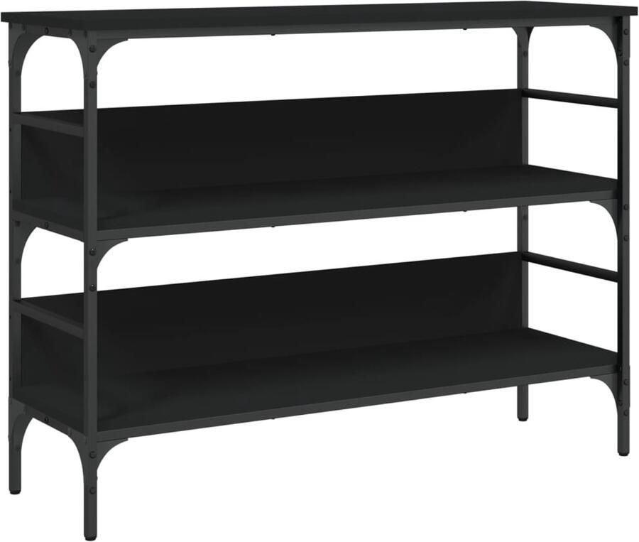 VidaXL Wandtafel 100x32x75 cm bewerkt hout zwart Wandtafel Houten Wandtafel Zwarte Wandtafel Salontafel Entree Tafel