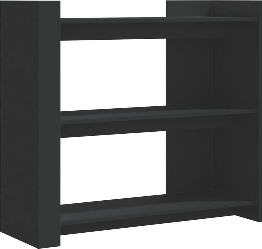The Living Store Wandtafel 100x35x90 cm bewerkt hout zwart Wandtafel Houten Wandtafel Black Wall Shelf Console Table Salontafel