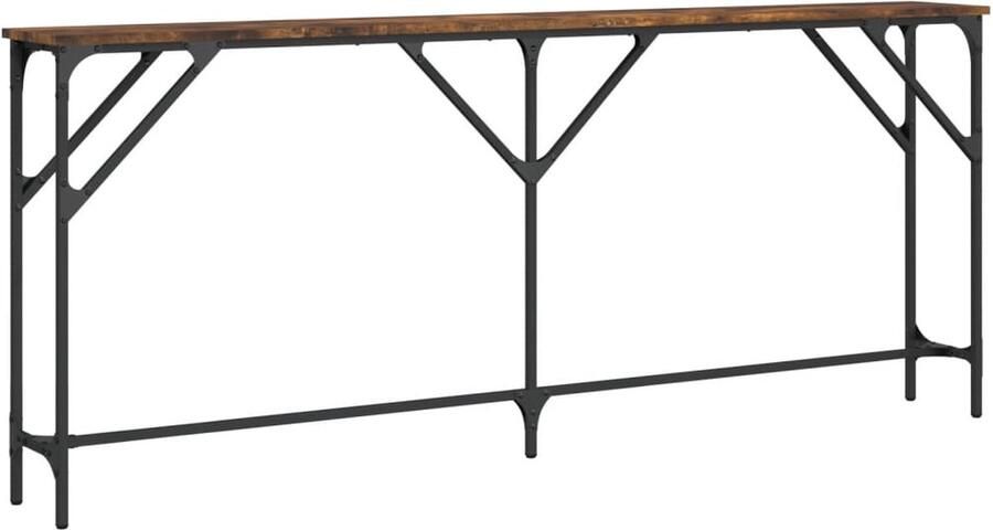 VidaXL Wandtafel 180x23x75 cm bewerkt hout gerookt eikenkleurig Wandtafel Houten Wandtafel Bruine Wandtafel Vintage Wandtafel Industrieel Design - Foto 4