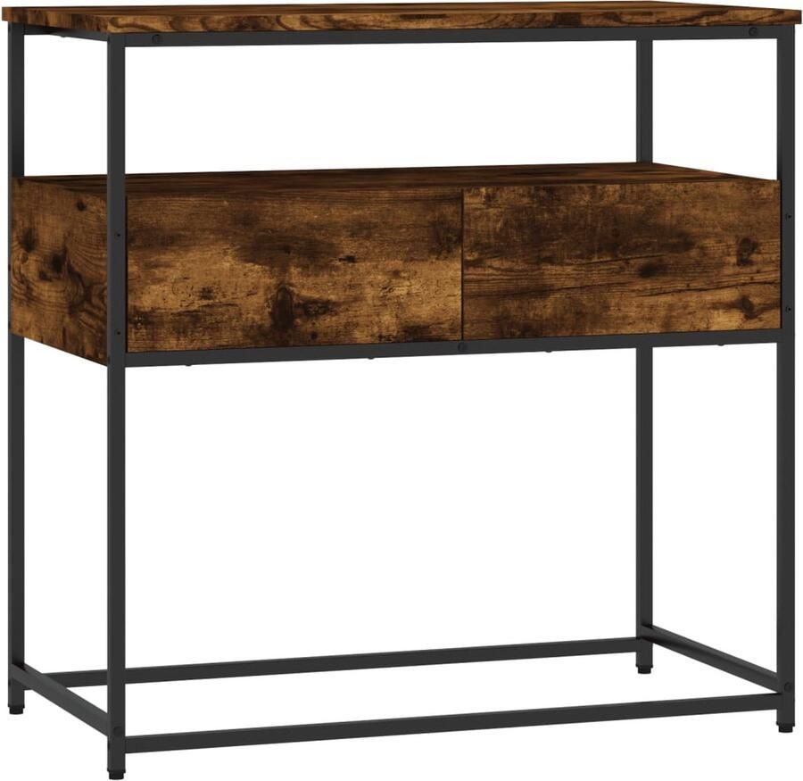 VidaXL Wandtafel 75x40x75 cm bewerkt hout gerookt eikenkleurig Wandtafel Houten Wandtafel Bruine Wandtafel Vintage Wandtafel Salontafel