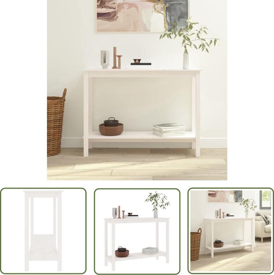 The Living Store Klassieke Houten Wandtafel 110 x 40 x 80 cm Massief Grenenhout Klassieke Wandtafel Houten Wandtafel Salontafel Bijzettafel Grenenhouten Tafel - Foto 2