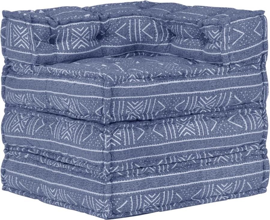 VidaXL Indigo Stoffen Modulaire Poef Stijlvol & Comfortabel Hoekbank Modulaire Bank Lounge Bank Poef Salontafel Livingroom Furniture Binnenhuisdecoratie - Foto 2