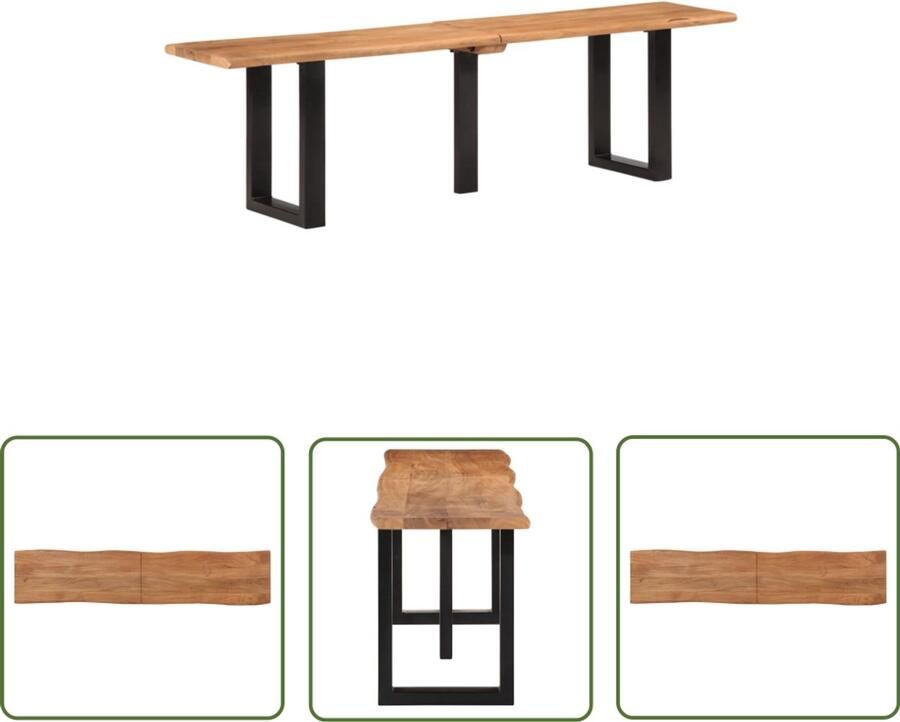 VidaXL Bankje 160 cm massief acaciahout en staal Bankje Industrieel Bankje Salontafel Woonaccessoires Houten Bankje