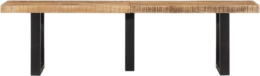 VidaXL Industrieel Bankje Bruine Bank Bankje 160 cm massief ruw mangohout en staal Bankje Mango Hout Salontafel Vintage Bankje