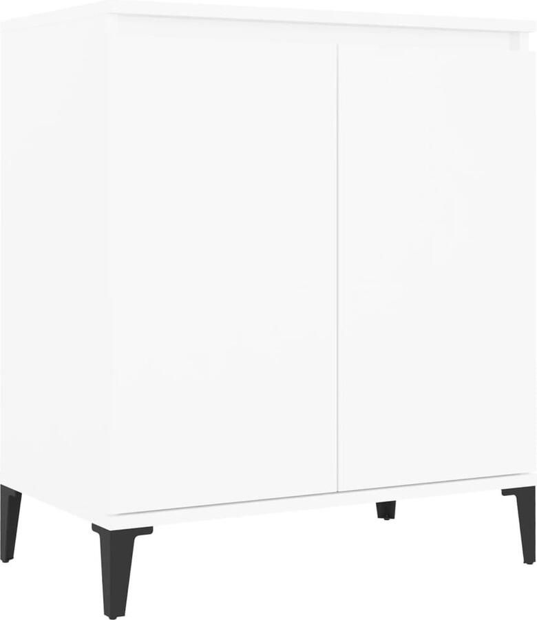 VidaXL Dressoir 60x35x70 cm Wit Bewerkt hout Dressoir Industrieel Design Houten Dressoir Wit Dressoir Opbergkast