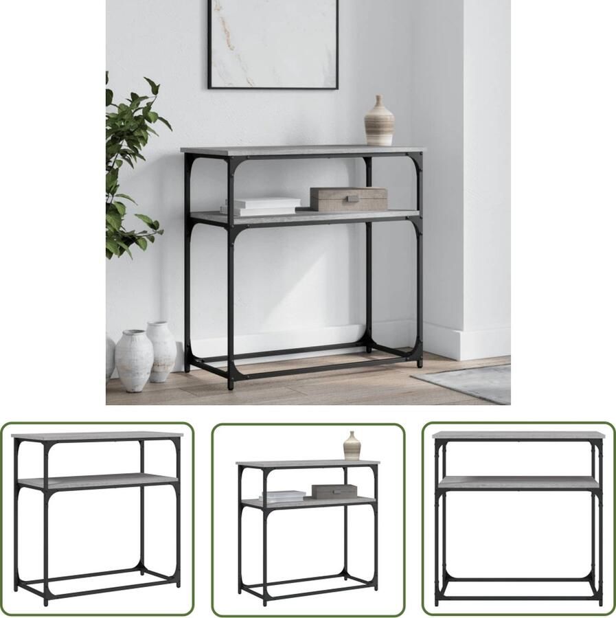 The Living Store Wandtafel Industrieel Bewerkt Hout Verstelbare Poten Metalen Frame 150 cm Wandtafel Industrieel Design Houten Tafel Grijze Tafel Salontafel