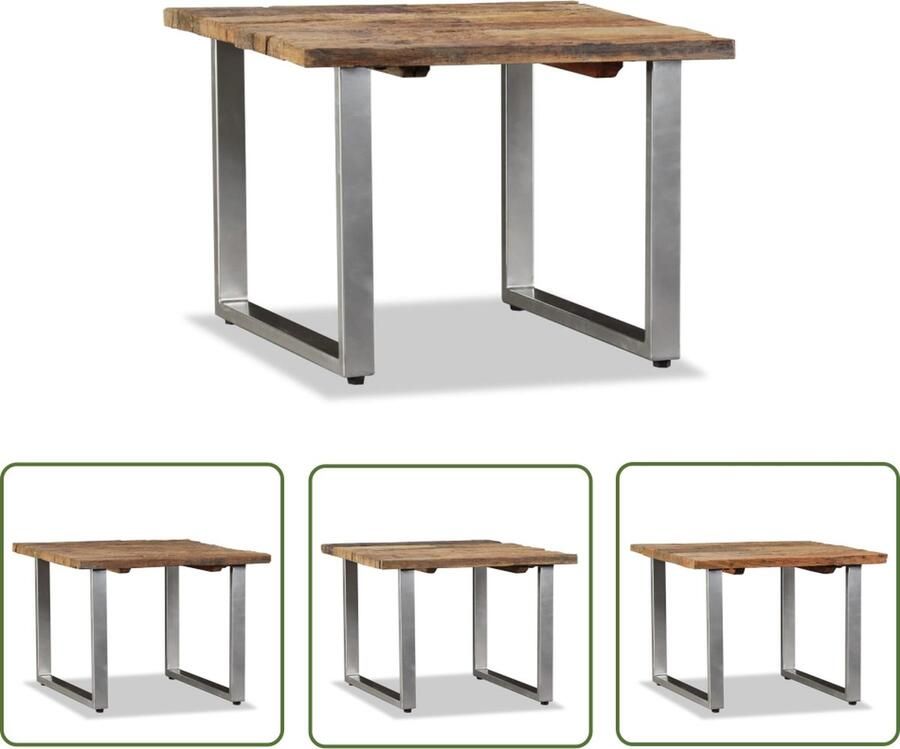 The Living Store Salontafel IndustriÃle Stijl Hout 55 x 55 x 40 cm Salontafel Industrieel Houten Salontafel Retro Meubilair Bruine Salontafel