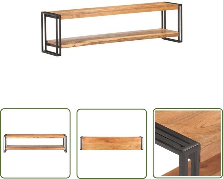 The Living Store Tv-meubel 150x30x40 cm massief acaciahout Tv-meubel Industrieel Tv-meubel Acaciameubilair Salontafel Mediabox