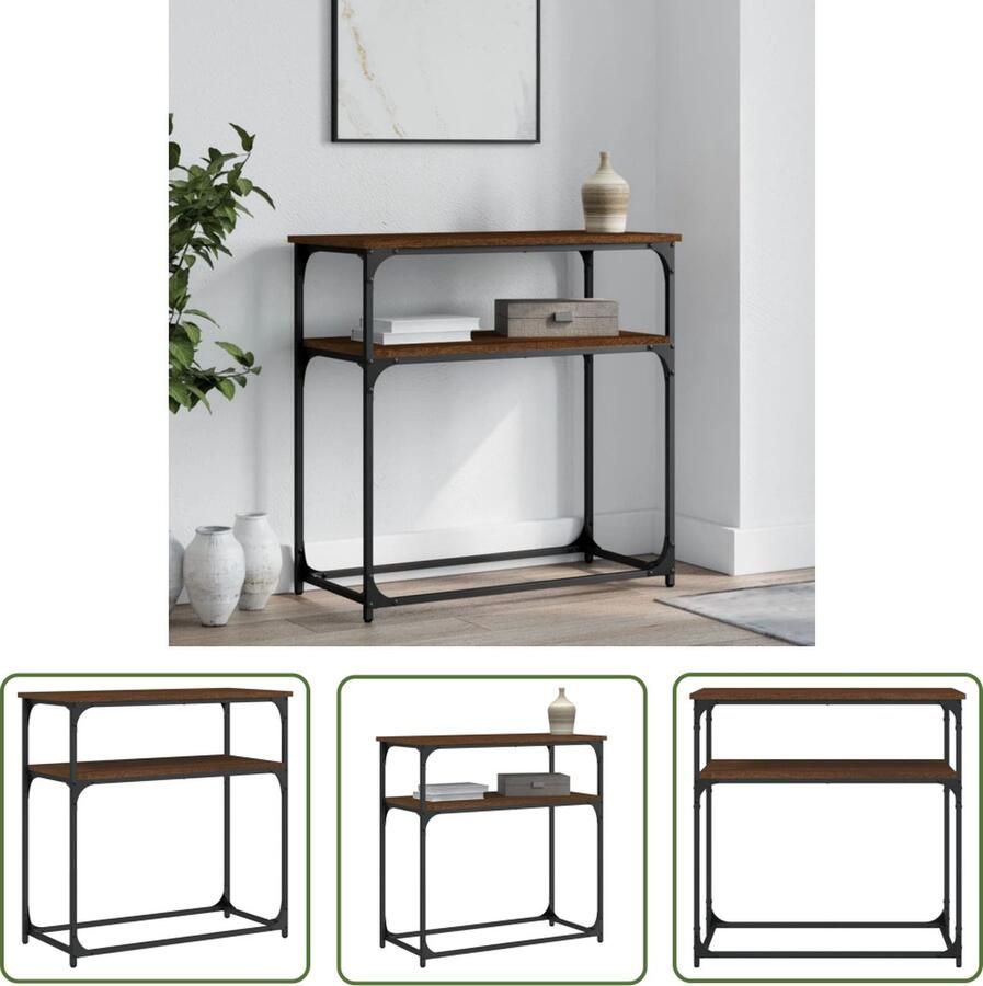 The Living Store Wandtafel IndustriÃle Stijl 120x40 cm Verstelbare Poten Bewerkt Hout Wandtafel Industrieel Houten Tafel Bijzettafel Entreetafel