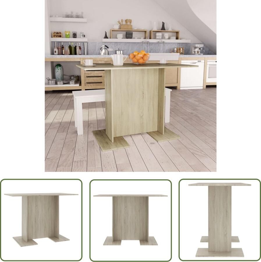 The Living Store Eettafel Serene Industrieel 110 x 60 x 75 cm Sonoma eiken Eettafel Industriële Eettafel Houten Eettafel Sonomane Eiken Eettafel Moderne Eettafel