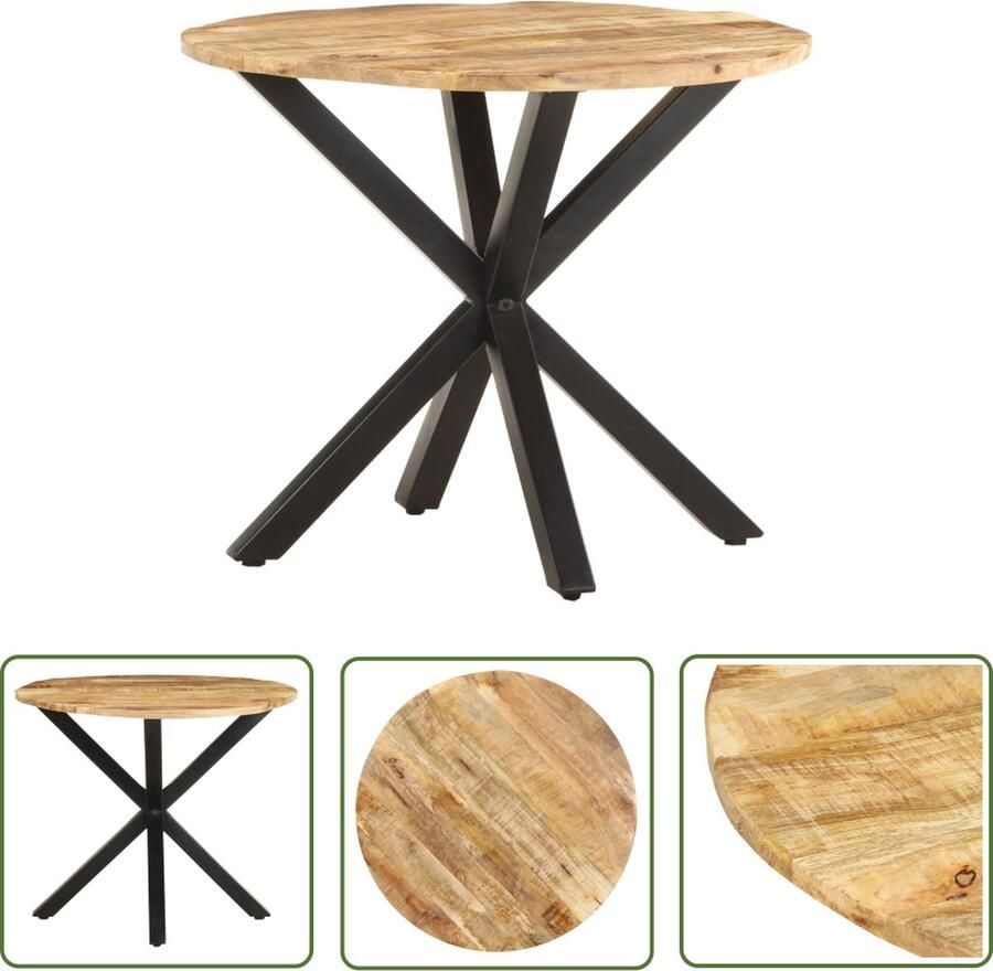 VidaXL Industriële Meubels Bijzettafel 68x68x56 cm massief mangohout Meubilair Vintage Meubels Bruine Meubels