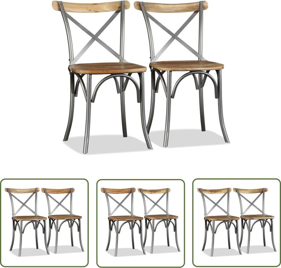 The Living Store Houten Eetstoelen Massief Mangohout IndustriÃle Stijl 51 x 52 x 84 cm Handgemaakt Eetkamerstoelen Industriele Stoelen Mangohout Meubels Vintage Stoelen Handgemaakte Stoelen