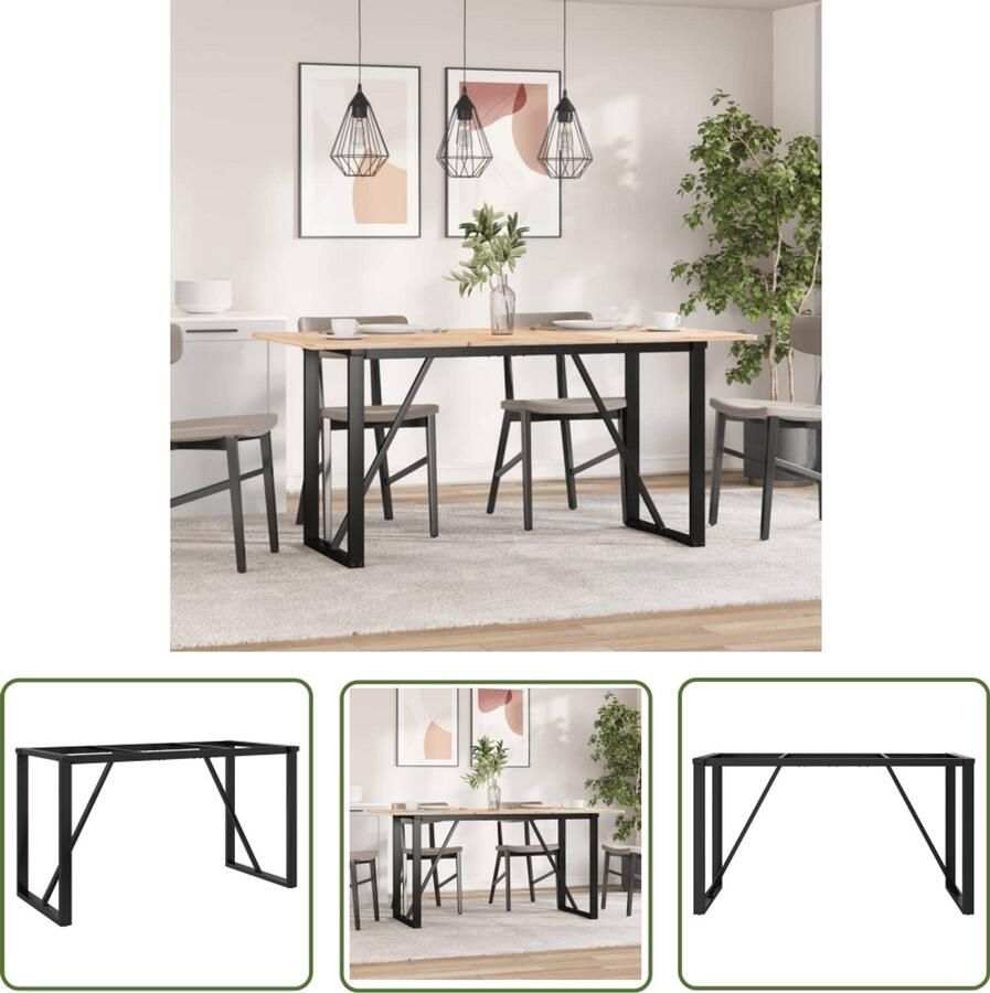 The Living Store O-frame Tafelpoten 120 x 40 x 73 cm Gietijzer Eettafel Poten Industriële Tafelpoten Gietijzeren Tafelpoten O-frame Tafelpoten Zwarte Tafelpoten