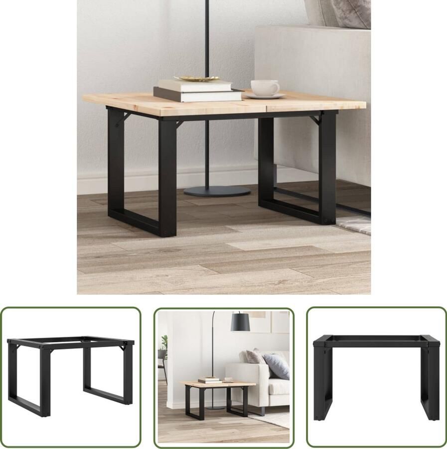 VidaXL Industriële Tafelpoten Salontafel Potten Salontafelpoten O-frame 60x50x38 cm staal Metalen Tafelpoten Gietijzeren Tafelpoten Zwarte Tafelpoten