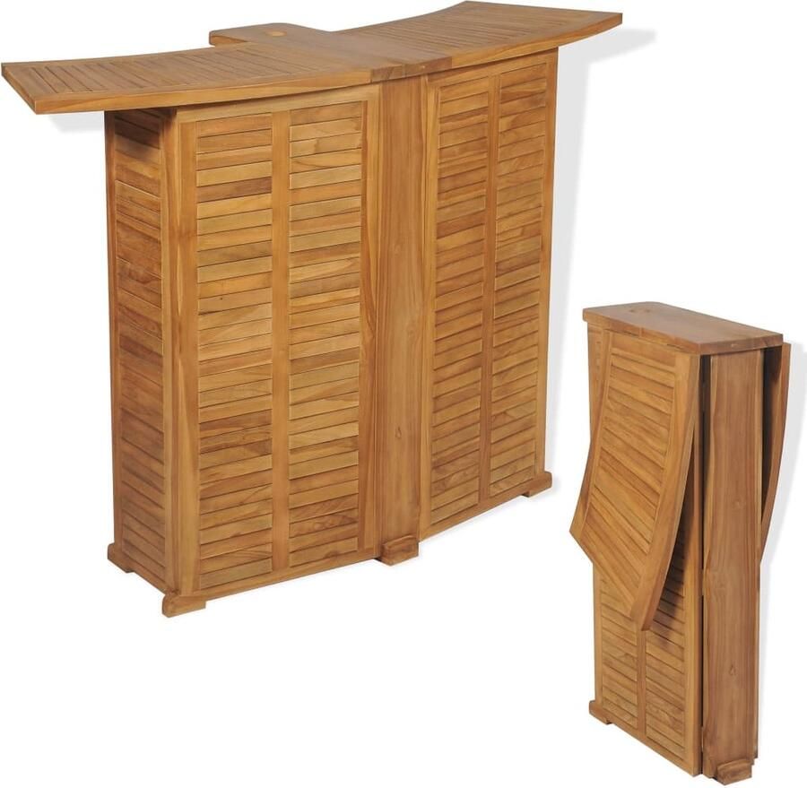 VidaXL inklapbare bartafel teakhout 155x53x105 cm
