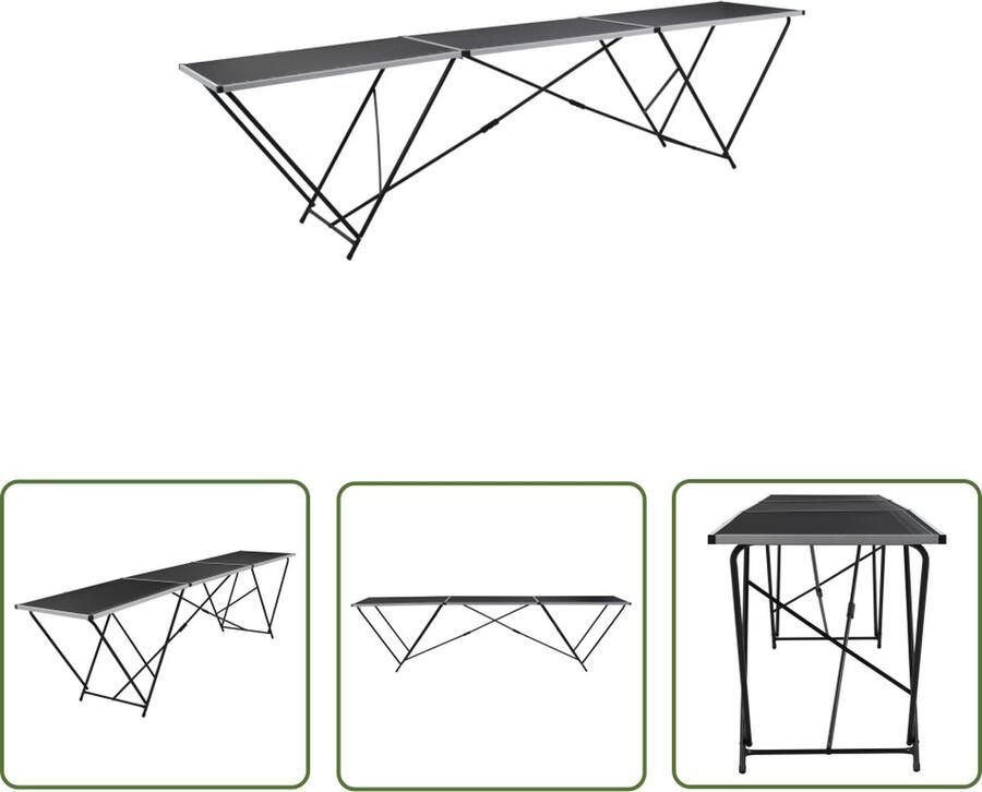 The Living Store Behangtafel inklapbaar 300x60x78 cm MDF en aluminium Behangtafel Inklapbare Tafel Schilderstafel DIY Tafel Multifunctionele Tafel - Foto 2