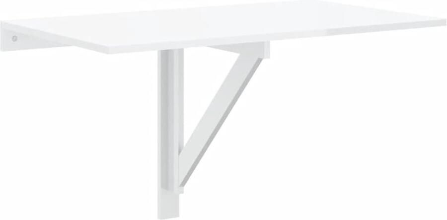 VidaXL Inklapbare Tafel Wandtafel inklapbaar 100x60x56 cm bewerkt hout hoogglans wit Keuken Tafel Eetkamertafel Buro
