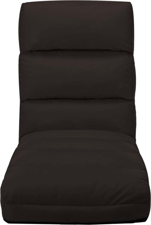 VidaXL Inklapbare Vloerstoel Bruin Kunstleer Vloerstoel Lounge Bed Kunstleder Bank Vouwbank Terras Meubilair Tuinmeubels - Foto 2