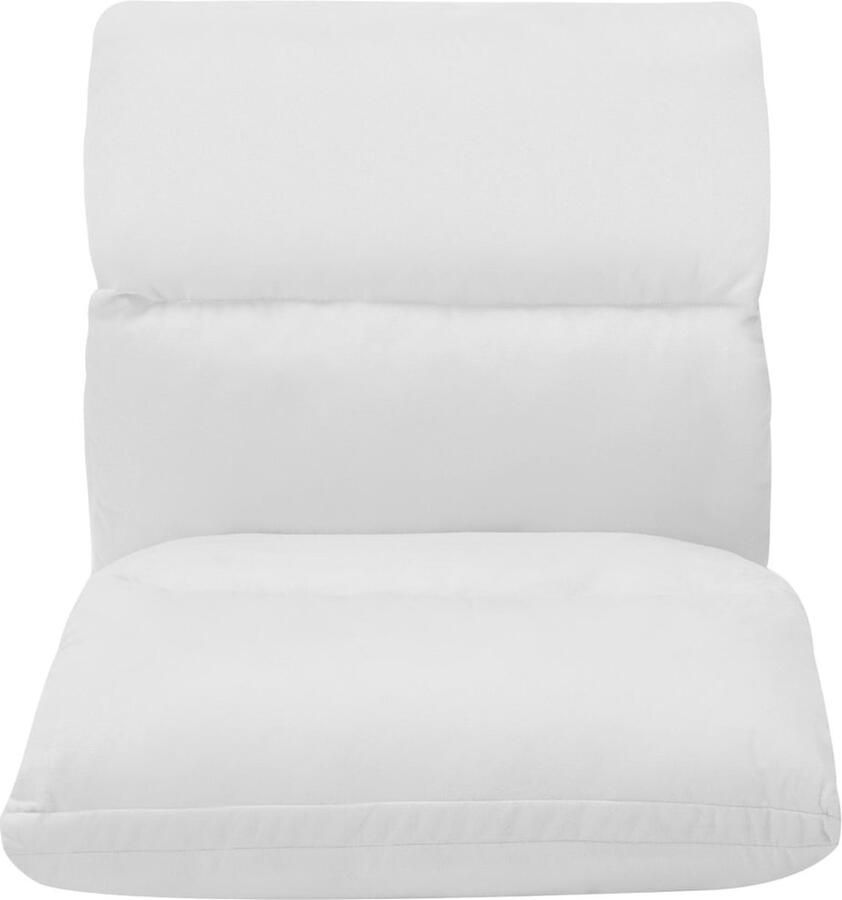 VidaXL Inklapbare Vloerstoel Lichtgrijs Vloerstoel Lounge Chair Relaxfauteuil Microfiber Grijs Vouwstoel Compact Multifunctioneel - Foto 2