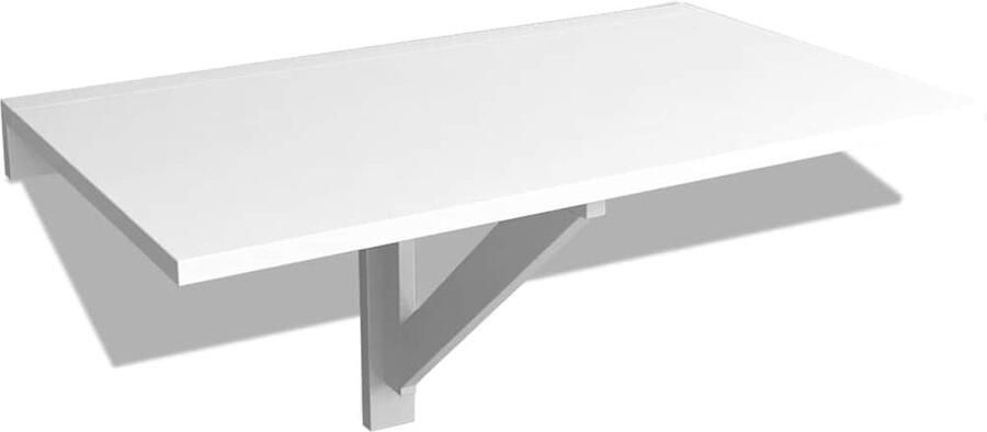 The Living Store Bureau White 100x40x73cm High-Quality Wood MDF 1 Drawer 1 Cabinet Aluminum Handles Bureau Wandtafel Klaptafel Keuken Tafel Werkplek - Foto 3