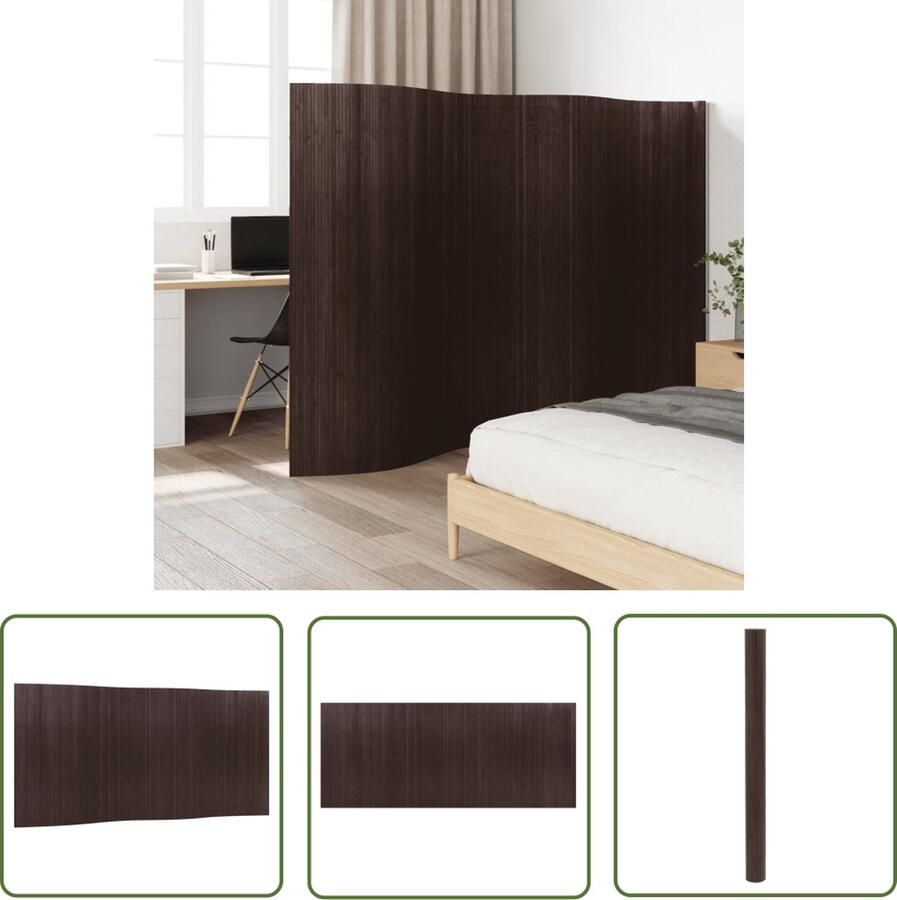 The Living Store Bamboe Kamerscherm 400 x 165 cm Waterbestendig Bamboekamerscherm Kamerscheiding Wandafscheider Privacy Screen Houten Kamerscherm