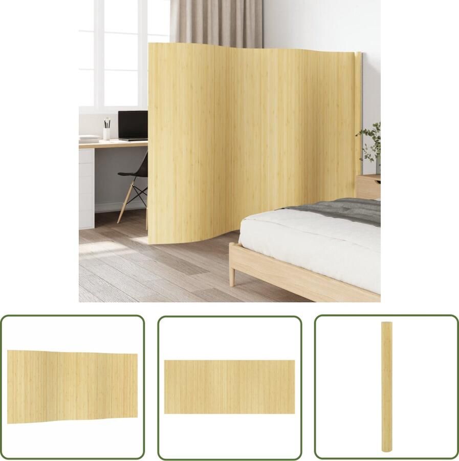 The Living Store Bamboe Kamerscherm 400 x 165 cm Duurzaam en Multifunctioneel Bamboekamerscherm Kamerscheiding Scheidingswand Woonaccessoires Interieurdecoratie