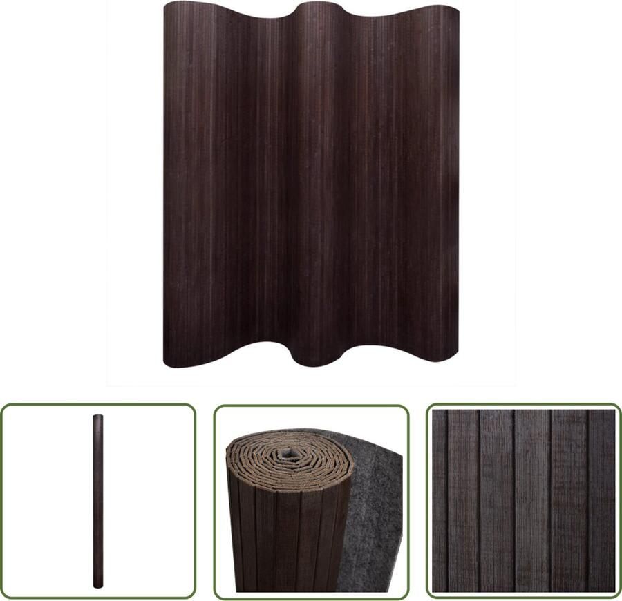 The Living Store Bamboe Scheidingswand Donkerbruin 250x165 cm Duurzaam Bamboescherm Kamerscheiding Privacy Screen Scheidingswand Woonaccessoires