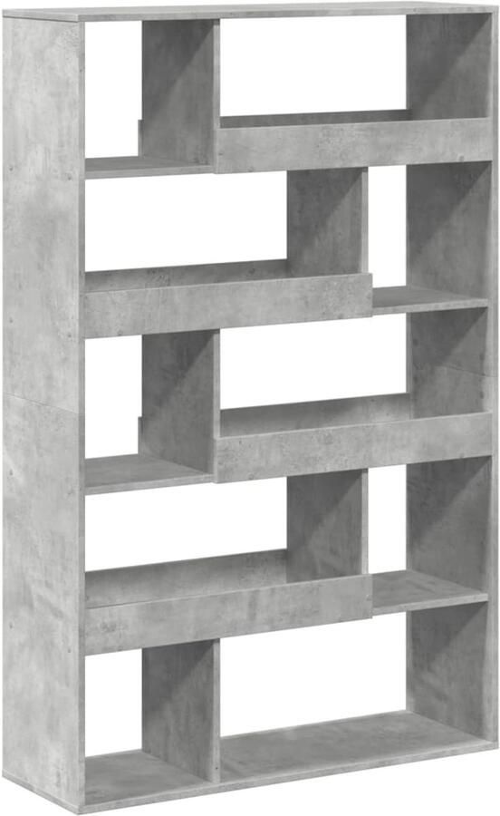 VidaXL Kamerscherm 10 schappen Betongrijs 100x156 cm Kamerscherm Kamerschermen Scheidingswand Kamerverdeler