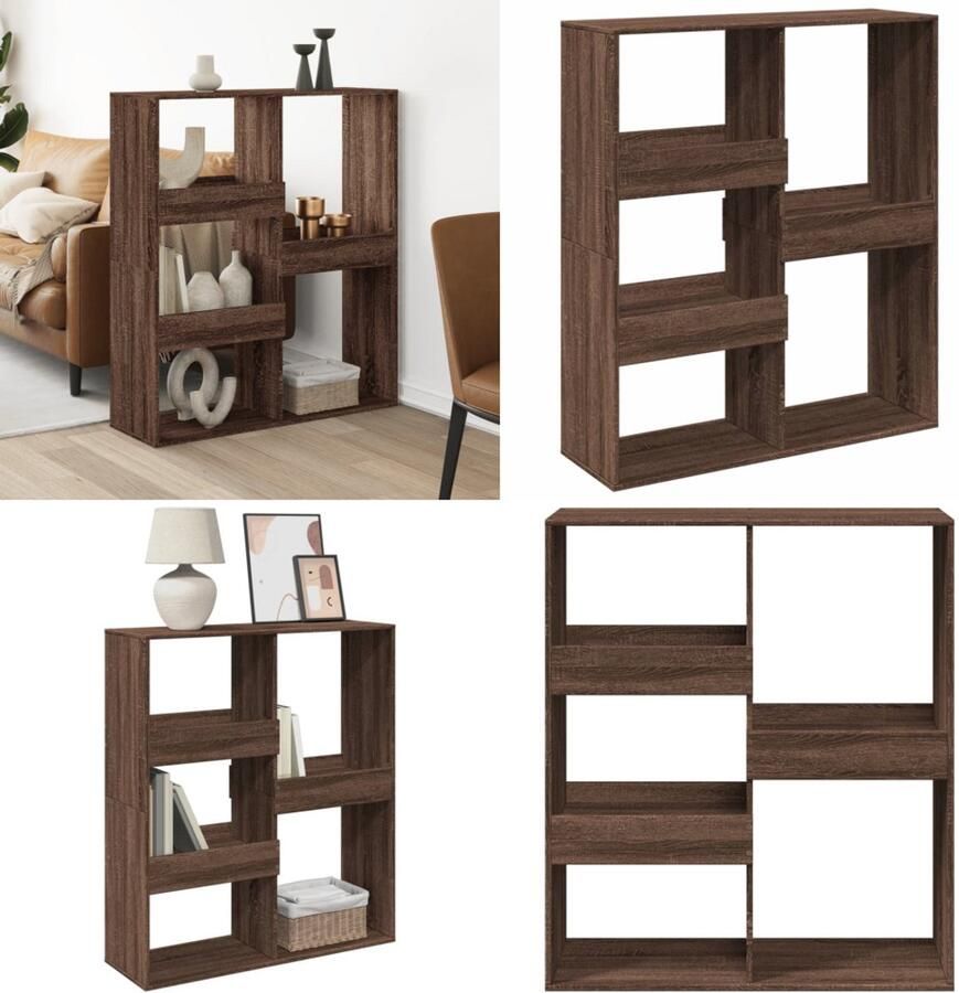 VidaXL Kamerscherm 100x33x115 cm bewerkt hout bruin eikenkleurig Kamerscherm Kamerschermen Privacy Scherm Privacyscherm