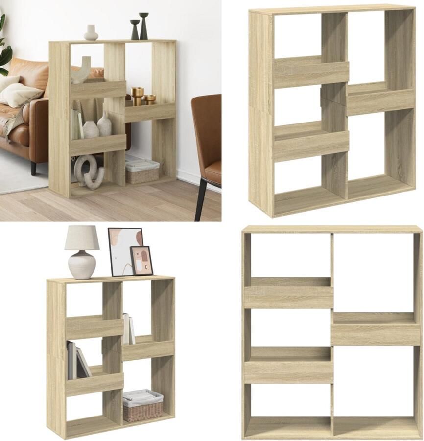 VidaXL Kamerscherm 100x33x115 cm bewerkt hout sonoma eikenkleurig Kamerscherm Kamerschermen Privacy Scherm Privacyscherm