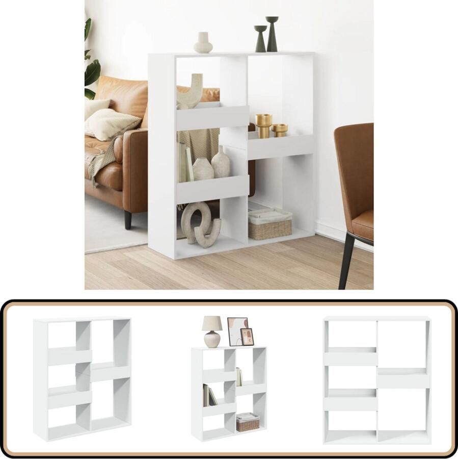 VidaXL Kamerscherm 100x33x115 cm bewerkt hout wit