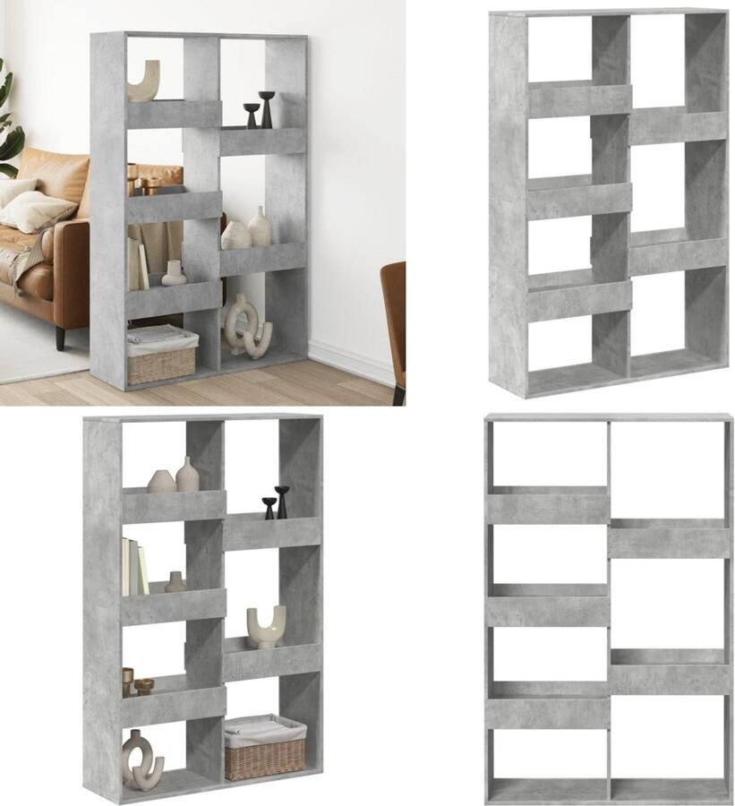 VidaXL kamerscherm 100x33x155 5 cm bewerkt hout betongrijs Kamerscherm Kamerschermen Scheidingswand Kamerverdeler