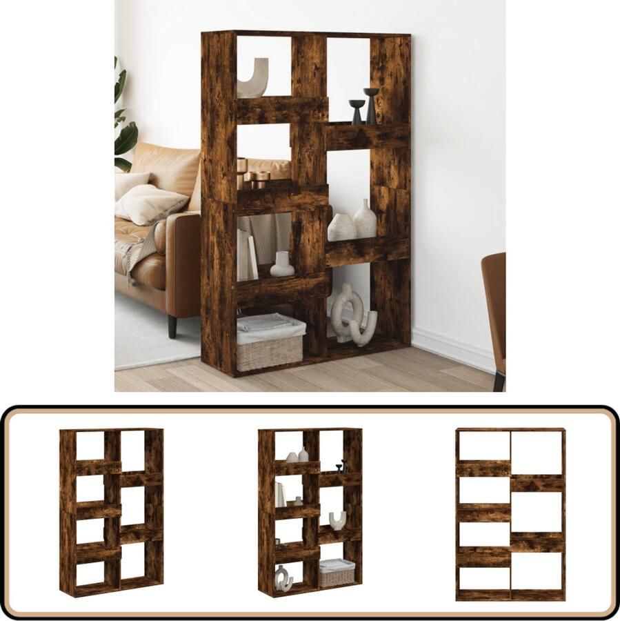 VidaXL kamerscherm 100x33x155 5 cm bewerkt hout gerookt eikenkleurig