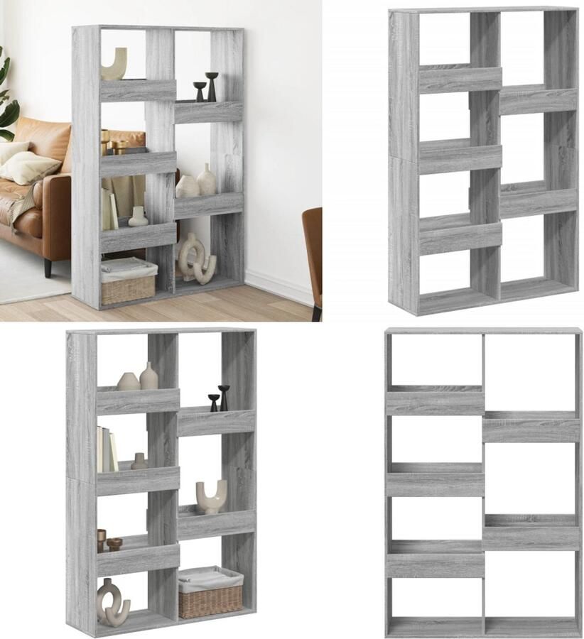 VidaXL kamerscherm 100x33x155 5 cm bewerkt hout grijs sonoma eiken Kamerscherm Kamerschermen Scheidingswand Kamerverdeler