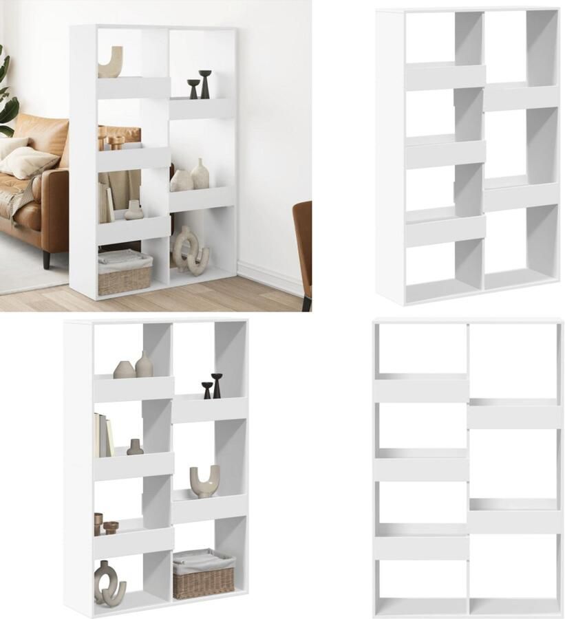 VidaXL Kamerscherm 100x33x155 5 cm bewerkt hout wit Kamerscherm Kamerschermen Scheidingswand Kamerverdeler