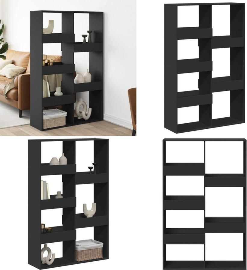 VidaXL Kamerscherm 100x33x155 5 cm bewerkt hout zwart Kamerscherm Kamerschermen Scheidingswand Kamerverdeler