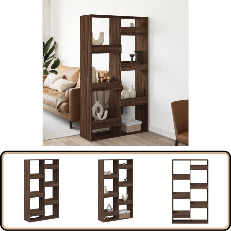 VidaXL Kamerscherm 100x33x175 cm bewerkt hout bruin eikenkleurig