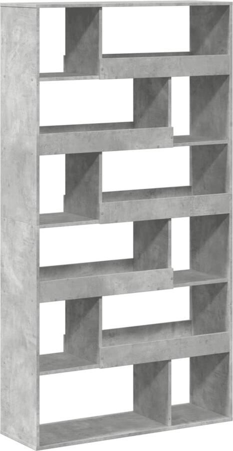 VidaXL Kamerscherm 100x33x187 5 cm bewerkt hout betongrijs - Foto 2