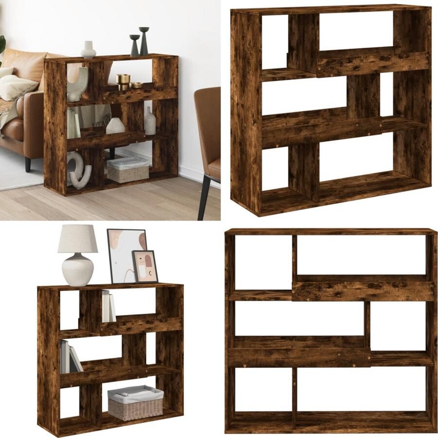 VidaXL Kamerscherm 100x33x94 5 cm bewerkt hout gerookt eikenkleurig Kamerscherm Kamerschermen Scheidingswand Kamerverdeler