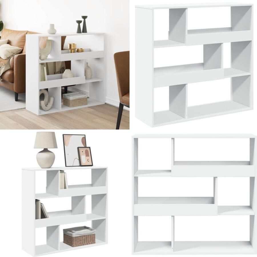 VidaXL Kamerscherm 100x33x94 5 cm bewerkt hout wit Kamerscherm Kamerschermen Scheidingswand Kamerverdeler