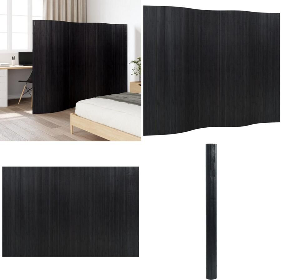 VidaXL Kamerscherm 165x250 cm bamboe zwart Kamerscherm Kamerschermen Privacy Scherm Privacyscherm